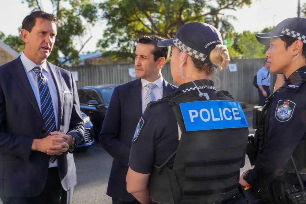 Premier and Minister for Police and Emergency Services meet with police officers to mark the delivery of 1600 new police recruits in less that 18 months to help make Queensland safer.
