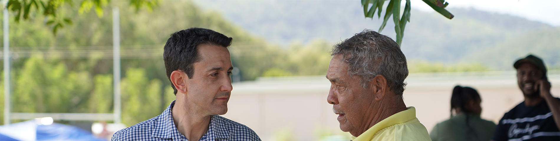 Premier talks with community on Palm Island.