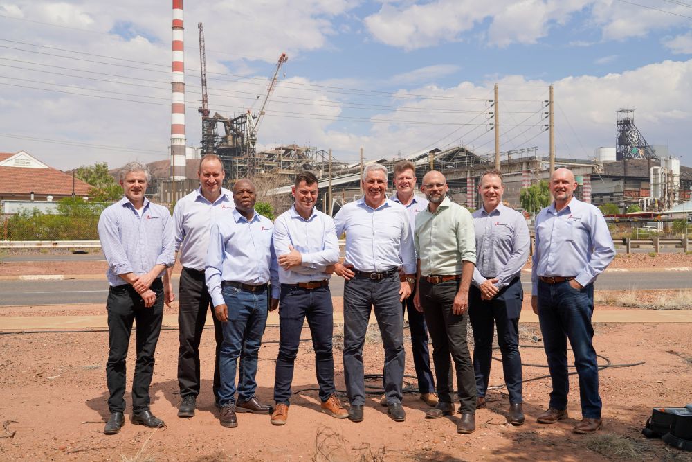 Treasurer and Minister Last with Beyers Nel, Harmony CEO, to announce the approval of the Final Investment Decision of the Eva Copper Mine project.